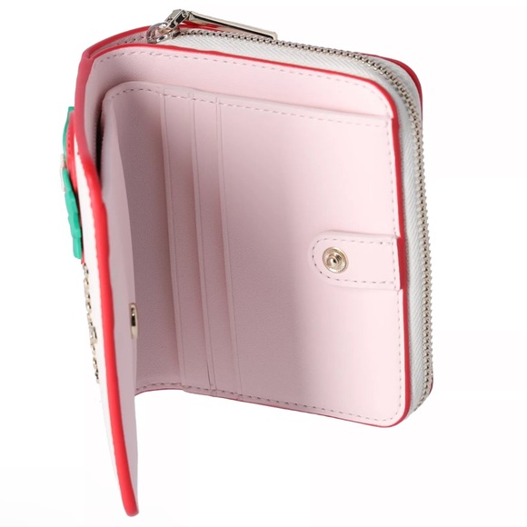 Kate Spade 3D Strawberry Dreams Small Zip Around Bifold Wallet Cream Multi - Picture 6 of 7